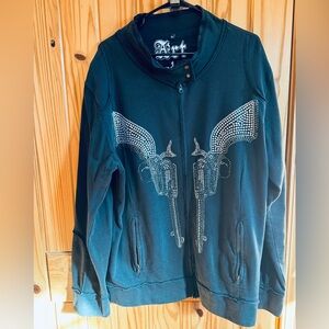 Women's Black Rhinestone Hoodie